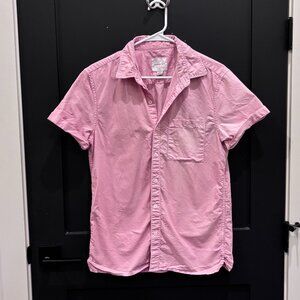 American Eagle Pink Short Sleeve Button Down with Pocket S